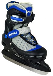 PROS skridsko justerbar blå svart grå pojkskridsko