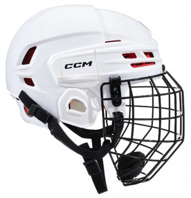 Zoom bild av CCM TACKS 70 Helmet Combo SR vit hockeyhjälm